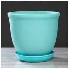 Цветочный горшок "Глория" 14 л, бирюза, шёлк 4911524 Керамика ручной работы