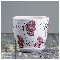 Горшок цветочный Лазурит сиреневый 2,5л с подставкой 164992 Сима ленд