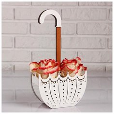 Кашпо деревянное 16×7.5×29 см "Зонтик", МДФ, белый дуб 5199652 Сима ленд