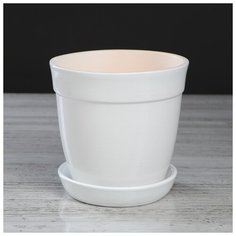 Горшок для цветов "Глория" глазурь, белое, 1 л 2916908 Керамика ручной работы