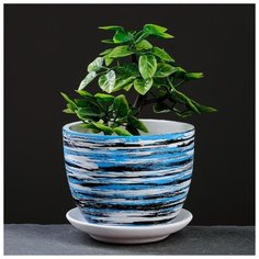 Горшок цветочный ТЕХНО синий 0,6 л 5573215 Сима ленд