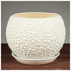 Горшок для цветов "Пузыри" пломбир, 9 л 2795154 Ориана