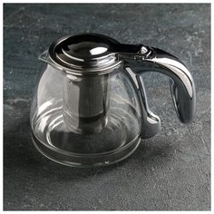 Чайник заварочный с металл ситом "Сталь" 1000 мл, 17,5х12,5х11,5 см 3922787 Сима ленд