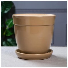 Кашпо "Глория" 2 л, глянец, капучино 5239958 Керамика ручной работы