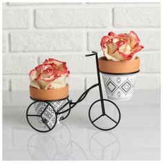 Набор кашпо керамических(9*10см) на подставке Велосипед 5010673 Take It Easy