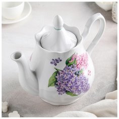 Чайник 1750 мл ф.207 "Романс" "Сирень" 1303790 Добрушский фарфоровый завод