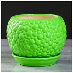 Горшок для цветов "Пузыри" лайм 1,4 л 2795176 Ориана