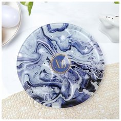 Стеклянная подставка на 6 яиц «Мрамор», 18 х 18 см 5263925 Сима ленд