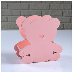 Кашпо деревянное "Мишка Плюшевый", розовый, 20×10×20 см 5241959 Сима ленд