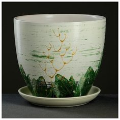 Горшок цветочный Клен зеленый 5л с подставкой 164923 Сима ленд