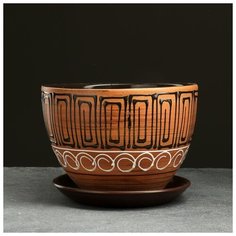 Горшок цветочный Египет 4л с подставкой 164763 Сима ленд