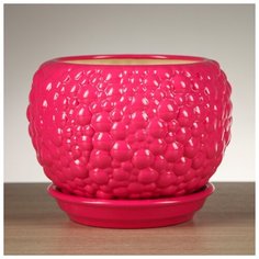 Горшок для цветов "Пузыри" малина 1,4 л 2795192 Ориана