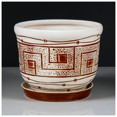 Цветочный горшок 3,5л "Греческий", шамот, малый, 1062656 Керамика ручной работы