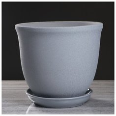 Цветочный горшок "Глория" 14 л, серый шёлк 4686671 Керамика ручной работы