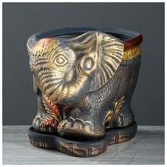 Цветочный горшок 3,7л, медь, акрил, малый, 144237 Керамика ручной работы