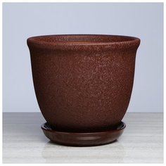 Цветочный горшок "Глория" 14 л, шоколад, шёлк 4911526 Керамика ручной работы