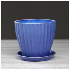 Горшок для цветов "Калифорния", синий жемчуг, 1.3 л 2935468 Керамика ручной работы