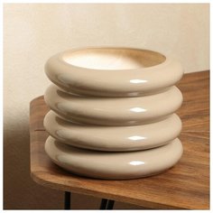 Цветочный горшок "Кольцо" 3,2 л, глянец, капучино 5517445 Керамика ручной работы