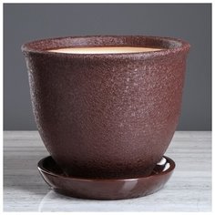 Цветочный горшок "Глория" 7 л, шоколад шёлк 4682862 Керамика ручной работы