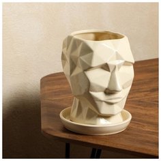 Кашпо "Кай" бежевая, глянец 5364329 Керамика ручной работы