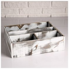 Ящик деревянный 34.5×30×10 см подарочный комодик, состаренный 2966506 Сима ленд