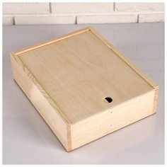 Кашпо деревянное 35×28×10 см "Ящик Шкатулка", 4 отдела, выдвижная крышка, МАССИВ 5239362 Сима ленд