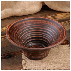 Миска "Колокол", гончарная, 1.2 л 689371 Красная глина