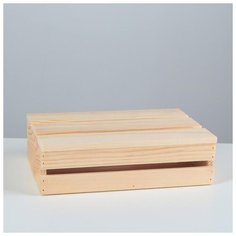 Ящик деревянный 25×17×7 см подарочный с реечной крышкой 5525147 Сима ленд