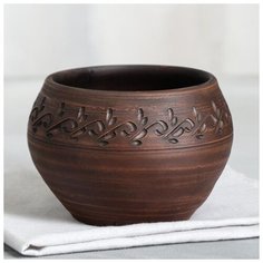 Миска "Маврика", гончарная, декор, 1 л , форма микс 5199086 Красная глина