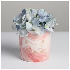 Керамическое кашпо с тиснением «Котенок», 10 х 10 см 5114089 Дарите счастье