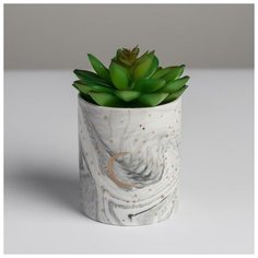 Керамическое кашпо с тиснением «Луна», 8 х 9,5 см 5036302 Дарите счастье