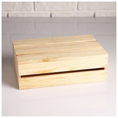 Ящик деревянный 30×20×10 см подарочный с реечной крышкой 2966511 Сима ленд