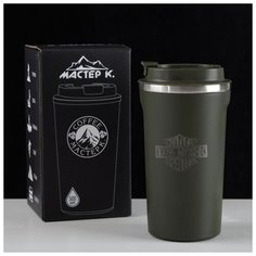 Термокружка "Мастер К." "Сильный мужик", 500 мл, сохраняет тепло 6 ч, зеленая 5349916
