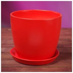Цветочный горшок "Осень", глянец, красный, 2 л 2734560 Керамика ручной работы
