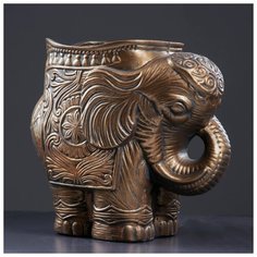 Фигурное кашпо "Слон средний" бронза 35х22х36см 3893335 Хорошие сувениры