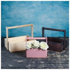 Кашпо деревянное 20×11×20 см Элегант "Классик", 3 в 1, с ручкой, палитра №3 4408475 Сима ленд