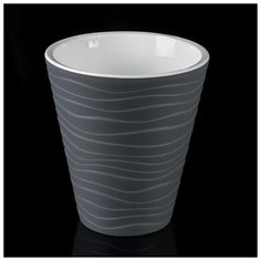 Кашпо со вставкой 5,2 л "Валенсия", цвет антрацит 4652033 Plast Avenue