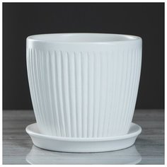 Цветочный горшок "Осень", вертикаль, белый, 2 л 2472440 Керамика ручной работы