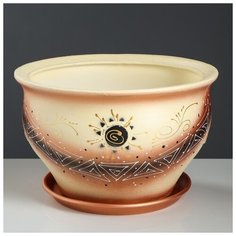 Цветочный горшок «Тюльпан (худ) 10 л Абстракция 1266962 Керамика ручной работы