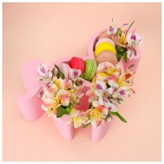 Пенобокс 28×25×10 см кашпо для цветов и подарков "Единорог, пони", розовый 5525062 Сима ленд