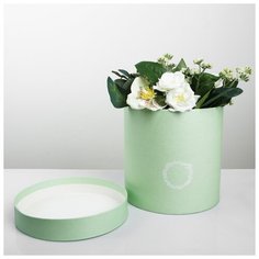 Подарочная коробка круглая «Зелёная патина», 18 × 18 см 4181612 Дарите счастье