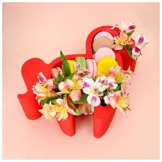 Пенобокс кашпо для цветов и подарков "Единорог, пони", красный 5525063 Сима ленд