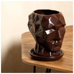 Цветочный горшок "Кай" 2 л, глянец, коричневый 5417767 Керамика ручной работы