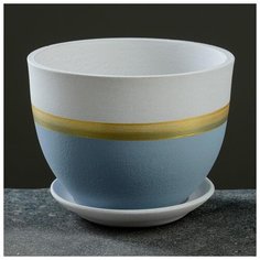 Горшок цветочный СТИЛЬ серо-голубой 1,2 л 6031138 Сима ленд