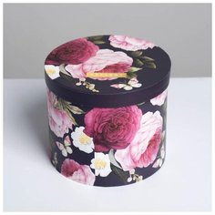Коробка подарочная круглая «Цветы», 14 × 16 см 5499852 Дарите счастье