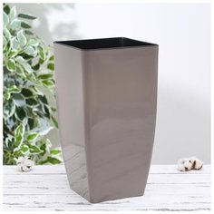 Кашпо со вставкой 7 л "Квадро", цвет какао 5374045 Алеана