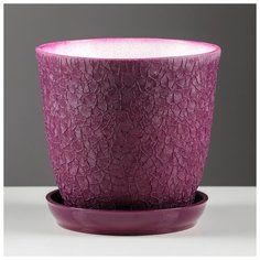 Горшок для цветов "Глория" шёлк, бордовый, 2,0 л 2634238 Керамика ручной работы