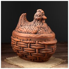 Горшок духовой "Курица большая" 4 л, красная глина 3800735