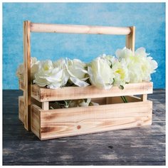 Кашпо деревянное 30×21×12 см "Бавария", с ручкой, экзотик 4050047 Сима ленд