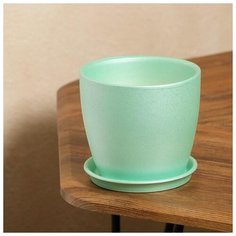 Цветочный горшок "Осень", перламутр, зелёный, 1 л 2798733 Керамика ручной работы